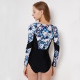 Sexy one-piece female swimsuit hot spring surfing suit diving long sleeve swimsuit 9056