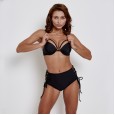 Sexy high-waist bikini swimsuit steel support gathered thin swimsuit 9503