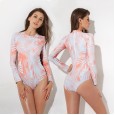 Sexy one-piece female swimsuit hot spring long-sleeved slim surfing diving suit swimsuit 80