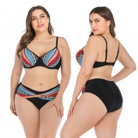Plus size bikini gathered big cup ladies swimsuit swimsuit 6669
