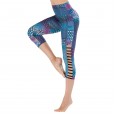 Running tight eight-point shorts yoga pants sports fitness pants female printed leggings 042