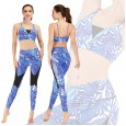 Fitness clothes running print suit yoga clothes tights barbie pants sports bra 046