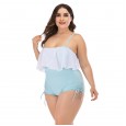 Siamese enlarged female swimsuit big cup MM big ruffled swimsuit 8843