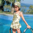 Children's one-piece swimsuit female baby spa skirt swimsuit small yellow croaker cute princess 1016
