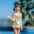 Children's one-piece swimsuit female baby spa skirt swimsuit small yellow croaker cute princess 1016