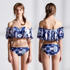 Hot spring sexy lady swimsuit sexy ruffled bikini 9102