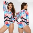 Sexy one-piece female swimsuit hot spring long-sleeved slim surfing diving suit swimsuit 9002