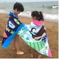 Bath towel style formaldehyde-free beach swimming can wear children's plus size hooded bath towel cloak 76cm