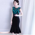 Sleeveless dress female spring new intellectual commuting Slim bag hip mid-length women's one-step skirt