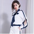 Summer new chiffon casual suit female high-end was thin and loose wide-leg trousers temperament simple two-piece suit