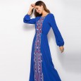 Hot sale new style new style printed waist long sleeve dress
