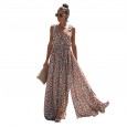 Women's New Summer Dress Bohemian V-neck Digital Print Lace Beach Women's Long Skirt
