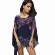 New large size chiffon bat shirt to increase MM elegant chiffon top