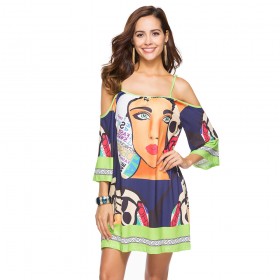 Women's dresses beach sling dresses hot sale new printed milk silk plus size skirt