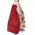 Best-selling new product large size loose khaki red plaid windbreaker women's jacket autumn and winter
