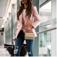 Autumn and winter warm thick V-neck long-sleeved multi-color classic small suit women's jacket