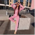 Autumn and winter new women's jumpsuit sweater loose zipper jumpsuit