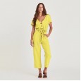 Fashionable women's spring and summer new products hot single-breasted wild nine-point jumpsuit