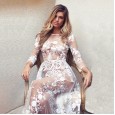 Hot selling women's sexy fashion perspective lace long dress party wedding evening dress
