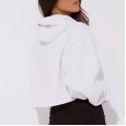 Autumn and winter new tops simple short paragraph hooded hooded sweater female embroidery bottoming clothes sportswear tide