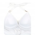 Bikini one-piece swimsuit white metal spring and summer hot new beach women's swimwear