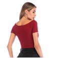Personalized zipper short-sleeved T-shirt women's summer slim slim short top