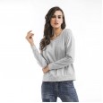 Spring new long-sleeved t-shirt women's sense of off-the-shoulder loose large size women's tops