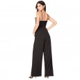 Summer fashion new fashion sexy deep V-neck halter suspenders jumpsuit women