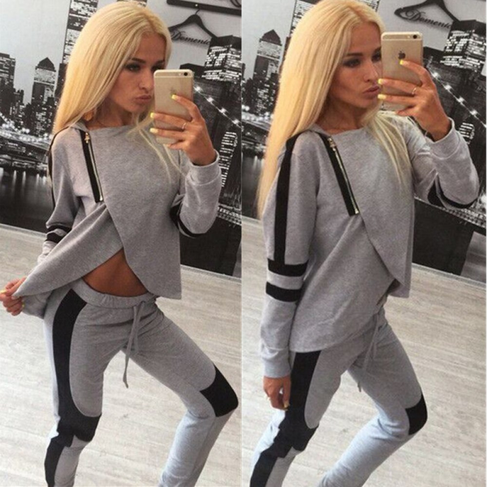 Hot sale new long-sleeved ladies hooded spring and autumn sportswear fashion casual suit