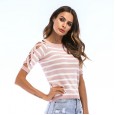 Spring Fashion Knitwear Round Neck Pullover Striped Sweater Women Women