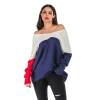 One-shoulder slim-fit long-sleeved sweater pullover solid color wild female bottoming shirt