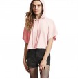 Summer women's casual loose hooded sweater women's new hooded short-sleeved t-shirt
