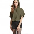 Summer women's casual loose hooded sweater women's new hooded short-sleeved t-shirt
