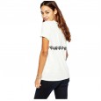 Hot Selling New Alphabet Character Print Tops Women's Round Neck Sexy Short Sleeve T-Shirt Women