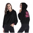 Women's Letter Print Hooded Sweater Women's Loose Pullover