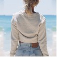 Hot selling women's hooded exposed navel sexy short sweater female long-sleeved tied rope round neck top