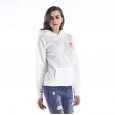 Autumn and winter hooded sweater women's pocket casual printing plus velvet plus size women's jacket