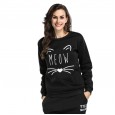 Autumn and winter new hooded sweater women's long-sleeved cat ears letter printed large size shirt