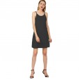 Solid color round neck suspender skirt summer women's new chiffon dress