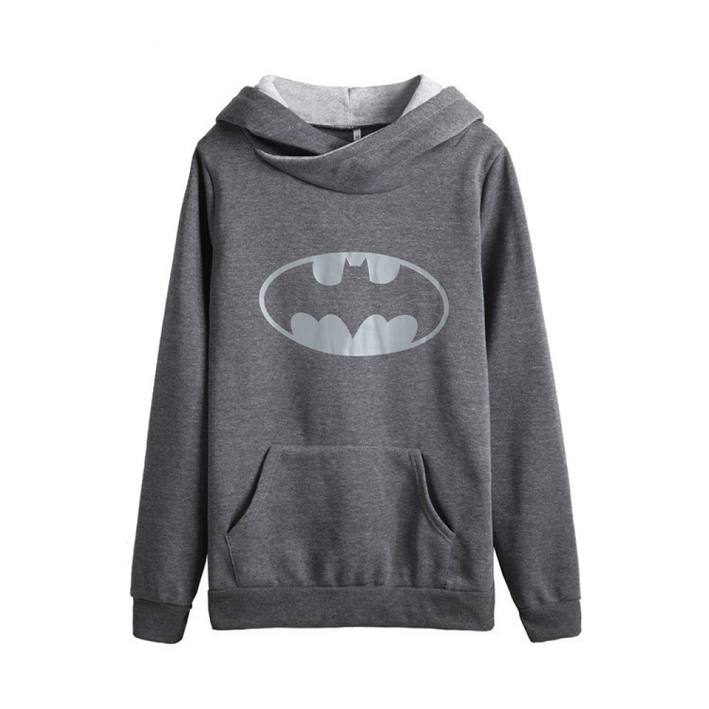 Jacket spring Batman printed long-sleeved cross-neck loose casual sweater women