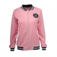 M-shaped badge zipper jacket women's stand collar long-sleeved slim jacket baseball uniform