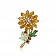 Trendy Colorful Rhinestone Flower Brooch Sweet Clothes Accessories Gift for Women - Purple 