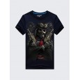 Plus Size S-4XL Black Skull 3D Printed Short Tees Casual Round Neck Short Sleeved T-shirt - Black S 