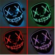 Halloween 4-Modes LED Light El Wire Mask Up Funny Mask The Purge Election Year Great Cosplay Mask -  Red 