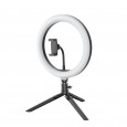 BlitzWolf® BW-SL3 10inch Dimmable LED Ring Light Tripod Stand USB Plug for TikTok Youtube Live Stream Makeup with Phone Clip - Black 
