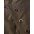 Women Solid Elastic Waist Button Casual Pants - S Army Green 