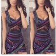 Spring and summer new dress sleeveless printed short skirt one-step skirt women