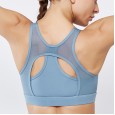 Mesh splicing sports bra type double-sided nylon running fitness beautiful back shockproof yoga bra