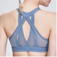 New mesh gauze back sports vest female shockproof gathered running high strength fitness underwear yoga bra
