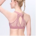 New mesh gauze back sports vest female shockproof gathered running high strength fitness underwear yoga bra